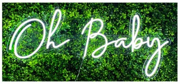 NAPIS LEDOWY LED OH BABY podświetlany 92x38cm