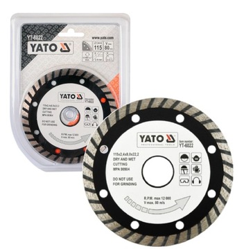 TARCZA DIAMENTOWA CIĘCIA DO BETONU 115MM YT-6022