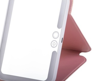 ЗЕРКАЛО КОСМЕТИЧЕСКОЕ ДЛЯ МАКИЯЖА СО СВЕТОДИОДНОЙ ПОДСВЕТКОЙ, ЗАКРЫТОЕ, РУЧНАЯ РАБОТА В КОРПУСЕ