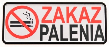 Tabliczka rejestracyjuna aluminiowa ZAKAZ PALENIA