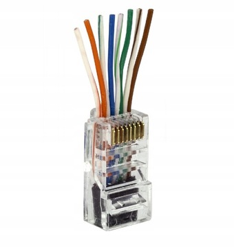 Проходная вилка RJ45 UTP cat5e, 100 шт.