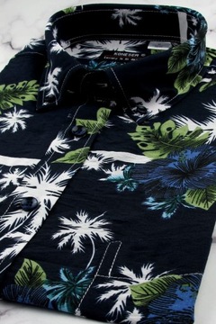 Hawajska Koszula Męska w palmy na Wakacje N897