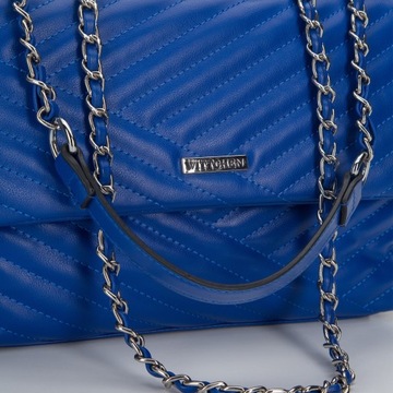 Niebieska pikowana torebka damska WITTCHEN 94-4Y-701-7