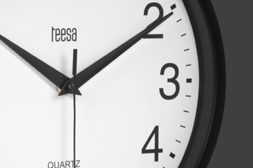 Настенные часы Teesa 25 см черные, современные, бесшумные