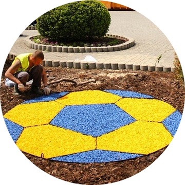 MARMUR KOLOROWE DUŻE KAMYKI GRYS Fi 8-16mm 0,5 KG las w słoiku ogrodu grys