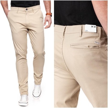 WRANGLER CHINO MĘSKIE SPODNIE MATERIAŁOWE W34 L34