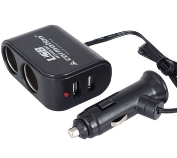 Rozgałęźnik ROZDZIELACZ zapalniczki 2+2 USB 3.1A