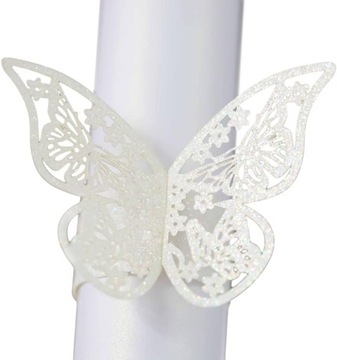 50 штук бумажных колец для салфеток, 3D зажимы, для свадьбы, крещения