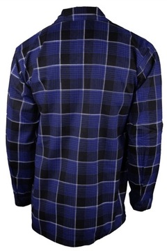ФЛАНЕЛЕВАЯ ХЛОПКОВАЯ РАБОЧАЯ РУБАШКА, СИНЯЯ, модная клетка, XL