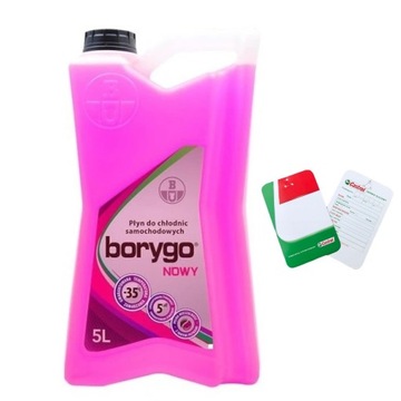 BORYGO NOWY RÓŻOWY płyn chłodniczy 5L + GRATIS