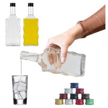 20X BUTELKI FALA 500 ml + ZAKRĘTKA NA BIMBER NALEWKI WINO SOK LIKIERY 0,5l
