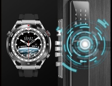 МУЖСКИЕ СМАРТЧАСЫ ГОВОРЯТ ДАВЛЕНИЕ ПОГОДА КОМПАС NFC 3 ремешка 400 мАч