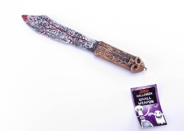 Tasak plastikowy krew 32cm nóż fotobudka halloween
