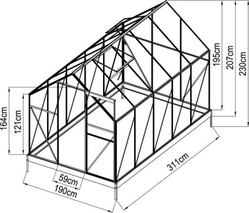 Садовая теплица из поликарбоната 4мм - Виола III - 3х2м