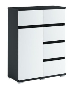 102-052 Szafka Łazienkowa 62/100 + KOSZ - CZARNO / BIAŁY