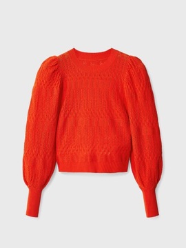 DESIGUAL Sweter Ona 22WWJFAG Pomarańczowy Regular Fit