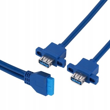 USB3.0 19PIN TO 2AF Кабель для крепления на панели