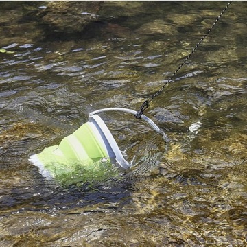 СИЛИКОНОВОЕ ВЕДРО ДЛЯ ВОДЫ, СКЛАДНОЕ, ПОРТАТИВНОЕ, С КРЫШКОЙ, УНИВЕРСАЛЬНОЕ, 5Л