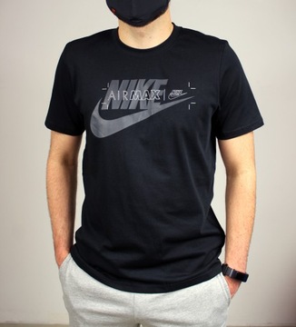 Nike Air Max ORYGINAŁ męska koszulka BAWEŁNIANA CZARNY T-Shirt