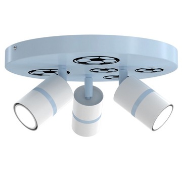 LAMPA ŚCIENNA ŻYRANDOL PLAFON PIŁKA NOŻNA NIEBIESKI TUBY SPOT CHŁOPAK LED