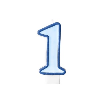 Свеча на день рождения №7 синяя, 7 см