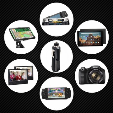 Вилка прикуривателя автомобиля с кабелем 2,1/5,5