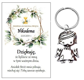Podziękowanie dla gości breloczek ANIOŁEK NR 44 KOMUNIA PAMIĄTKA PODARUNEK
