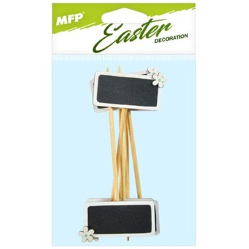 Белая деревянная этикетка на козырьке, 14 см.