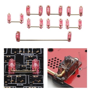 Золотые ввинчивающиеся стабилизаторы для печатных плат 2U 6,25U Розовые стабилизаторы клавиатуры
