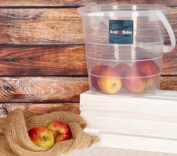 ПРОЗРАЧНОЕ ВЕДРО С НОСИКОМ И ВОРОНКОЙ ДЛЯ НАШИВКИ, 15 Л.