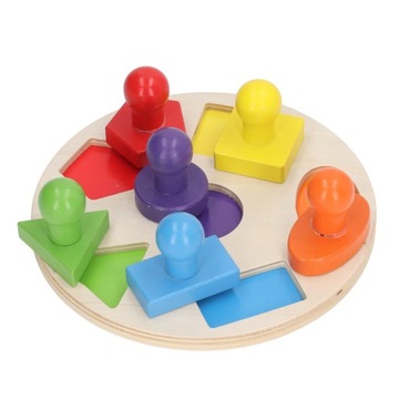 Деревянная развивающая головоломка, красочная для раннего возраста