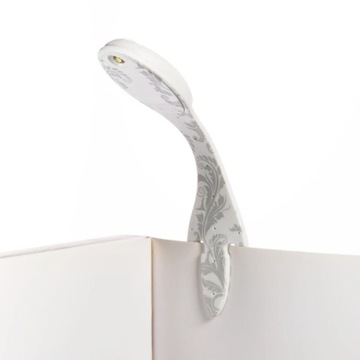Lampka zakładka do książki na baterie białe kwiaty lampka led do czytania
