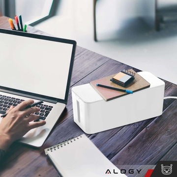 ORGANIZER SCHOWEK NA PRZEDŁUŻACZ KABLE LISTWY PUDEŁKO BOX 40CM MASKOWNICA L