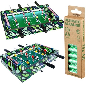 FroggieX Mini stół do gry w piłkę nożną Piłkarzyki LED + zestaw baterii