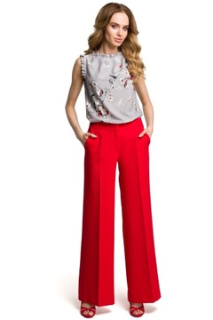 EU XL M378 Spodnie z szerokimi nogawkami - czerwon