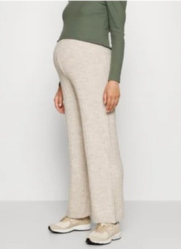 VERO MODA MATERNITY SPODNIE DZIANINOWE CIĄŻOWE BEŻOWE XXL 44/46