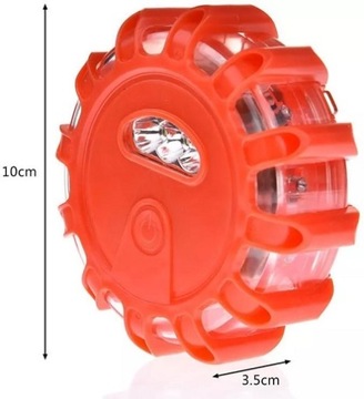 LAMPA OSTRZEGAWCZA FLARA KOGUT STROBOSKOP BŁYSKOWA LED MAGNES HAK DYSK