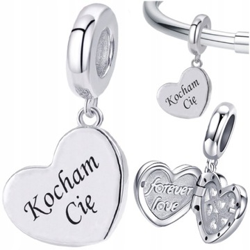 CHARMS SERCE OTWIERANE LOVE srebro pr 925 GRAWER