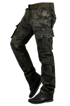 it096-9 р. 38 РАБОЧИЕ БРЮКИ-КАРГО, СВОБОДНЫЙ ПОЯС, КАМУФЛЯЖ.