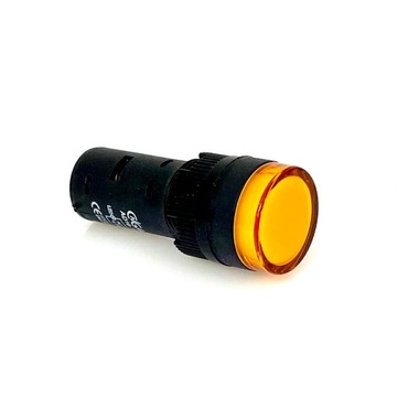 Lampka kontrolka LED otwór 16mm żółta 12V AC/DC