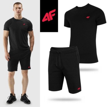ZESTAW 4F KOSZULKA MĘSKA KRÓTKIE SPODENKI DRESOWE T-SHIRT BLUZKA SPODNIE