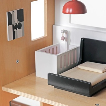 NOWOCZESNY DUŻY DREWNIANY DOMEK DLA LALEK MODERN LOFT WILLA DLA DZIECI