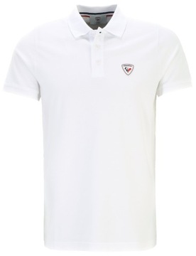 Koszulka polo męska ROSSIGNIOL biała z małym logo regular fit - XL