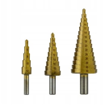 Wiertła stożkowe stopniowe HSS 4-32 mm 3 szt.
