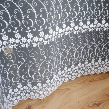 Firana Haftowana Elegancka Biała 74/280 cm *1mb*