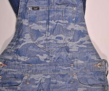 LEE spodnie ogrodniczki BLUE jeans BIB SHORT_ XS