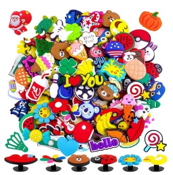 10 szt CHARMS CARTOON PRZYPINKI CROCS mix