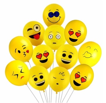 BALONY EMOTKI EMOTIKONY BUŹKI ZESTAW 12 SZT NA URODZINY PARTY BAL KARNAWAŁ
