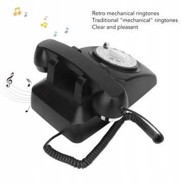 Retro Przewodowy Telefon Obrotowy Wybieranie Num