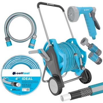 НАБОР ШЛАНГОВ CELLFAST 3/4 ДЮЙМА, 30 метров С ПИСТОЛЕТОМ И СОЕДИНИТЕЛЯМИ + НОВАЯ ПЕРЕНОСКА